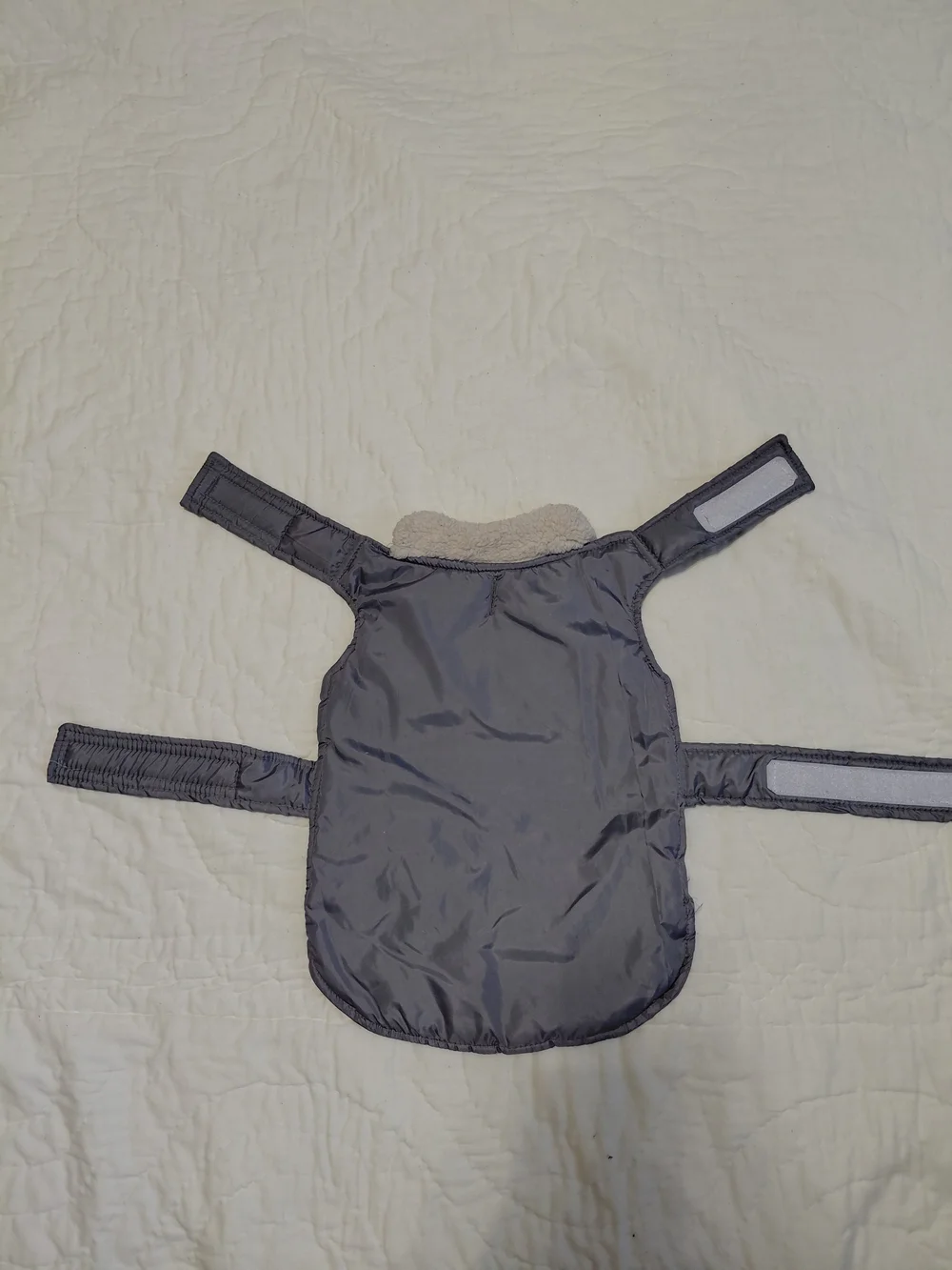 Sherpa-Trim Quilted Dog Vest — Gray